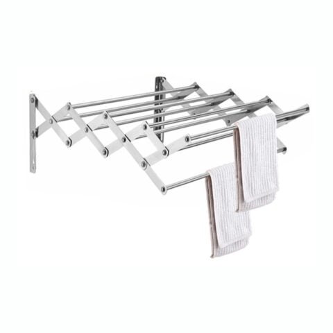 Premium Stainless Steel 9-Rods Wall Mounted Collapsible Cloth Drying Stand / Towel Stand
