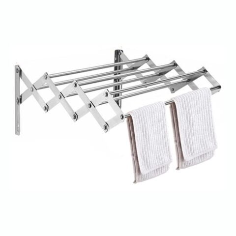 Premium Stainless Steel 7-Rods Wall Mounted Collapsible Cloth Drying Stand / Towel Stand